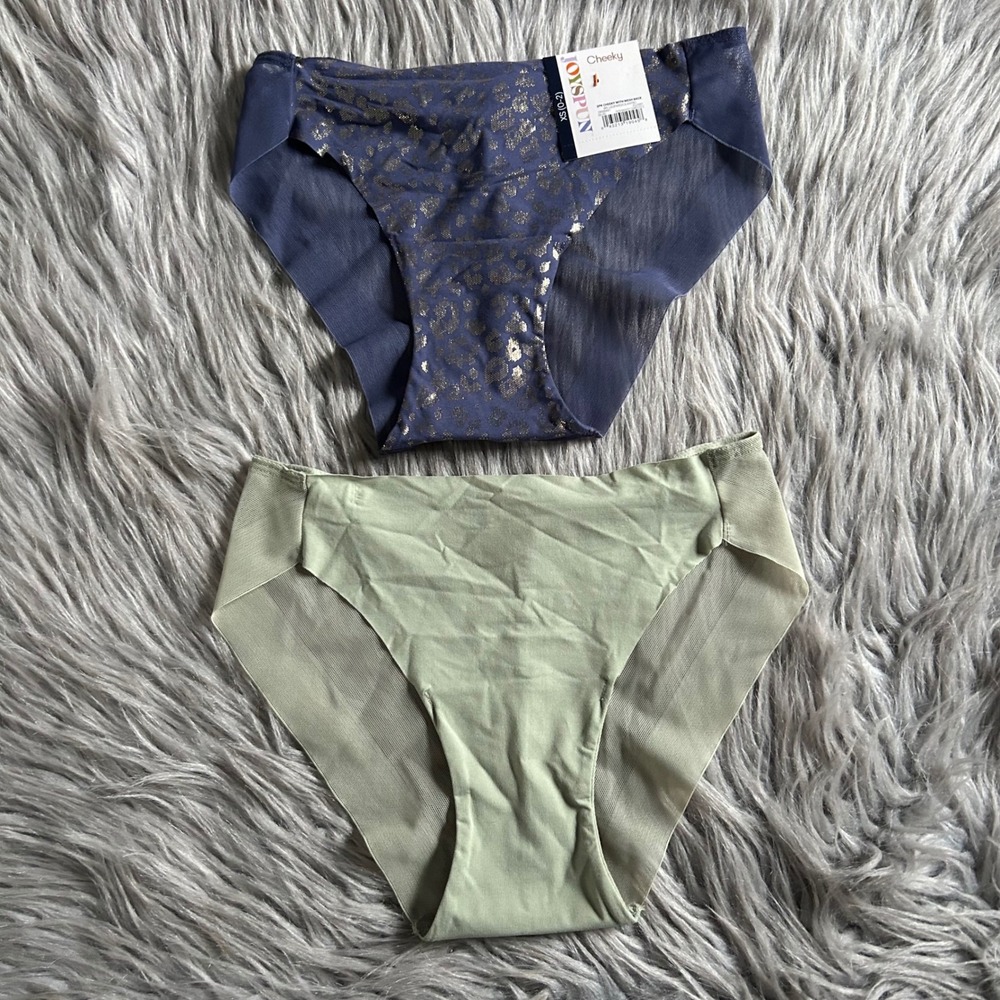 Joyspun Cheeky Underwear Womens Size XS (0-2) Green & Leopard Blue Panties